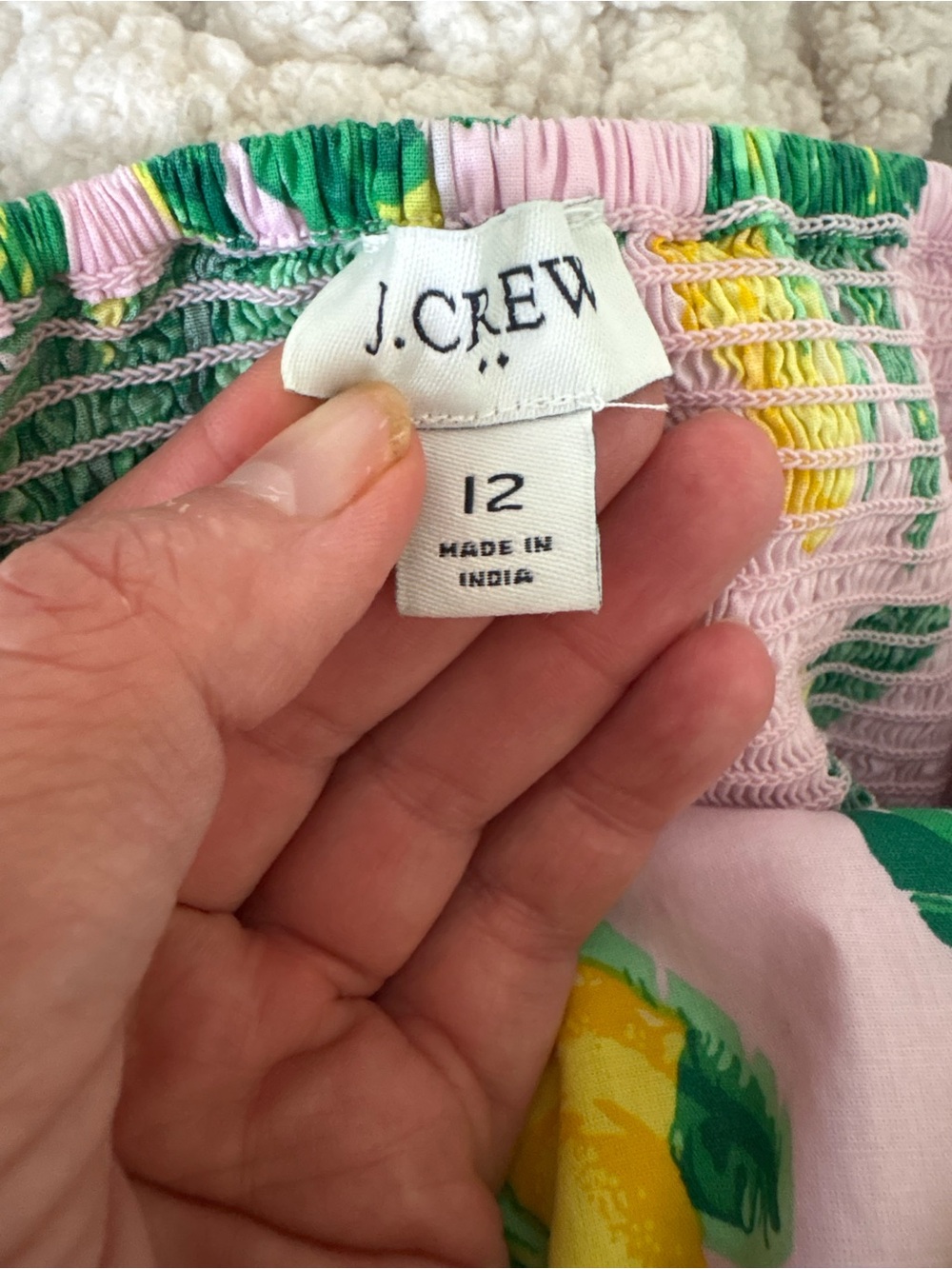 J. Crew Pink Lemon-Print Sundress with Green Accents - Picture 6 of 8